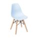 Conjunto com 4 Cadeiras Infantis DKR Eames Azul Claro e Madeira