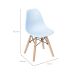 Conjunto com 4 Cadeiras Infantis DKR Eames Azul Claro e Madeira