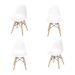 Conjunto com 4 Cadeiras Infantis DKR Eames Branco e Madeira