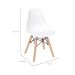 Conjunto com 4 Cadeiras Infantis DKR Eames Branco e Madeira