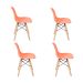 Conjunto com 4 Cadeiras Infantis DKR Eames Laranja e Madeira