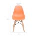 Conjunto com 4 Cadeiras Infantis DKR Eames Laranja e Madeira