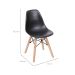 Conjunto com 4 Cadeiras Infantis DKR Eames Preto e Madeira