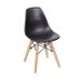 Conjunto com 4 Cadeiras Infantis DKR Eames Preto e Madeira
