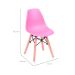 Conjunto com 4 Cadeiras Infantis DKR Eames Rosa e Madeira