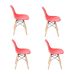 Conjunto com 4 Cadeiras Infantis DKR Eames Vermelho e Madeira