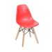 Conjunto com 4 Cadeiras Infantis DKR Eames Vermelho e Madeira