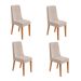 Conjunto com 4 Cadeiras Luar Bouclé Bege e Amêndoa