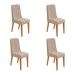 Conjunto com 4 Cadeiras Luar Linho Bege e Amêndoa