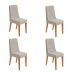 Conjunto com 4 Cadeiras Luar Linho Cinza e Amêndoa