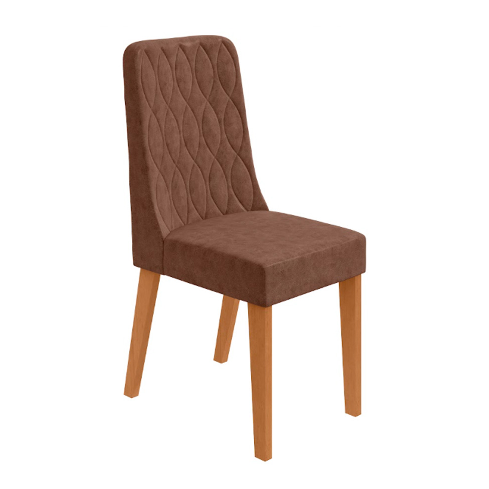 Conjunto com 4 Cadeiras Luar Revestimento Sintético Avelã e Amêndoa