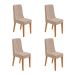Conjunto com 4 Cadeiras Luar Veludo Creme e Amêndoa