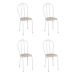 Conjunto com 4 Cadeiras Madryn Bege e Branco