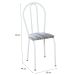 Conjunto com 4 Cadeiras Madryn Cinza Listrado e Branco