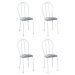 Conjunto com 4 Cadeiras Madryn Cinza Listrado e Branco