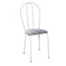 Conjunto com 4 Cadeiras Madryn Cinza Listrado e Branco