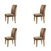 Conjunto com 4 Cadeiras Olivia Suede Animalle Chocolate e Capuccino