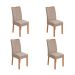 Conjunto com 4 Cadeiras Rayla Linho Bege e Amêndoa