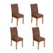 Conjunto com 4 Cadeiras Rayla Revestimento Sintético Avelã e Amêndoa