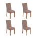 Conjunto com 4 Cadeiras Rayla Suede Bege e Amêndoa