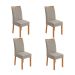 Conjunto com 4 Cadeiras Rayla Veludo Capuccino e Amêndoa