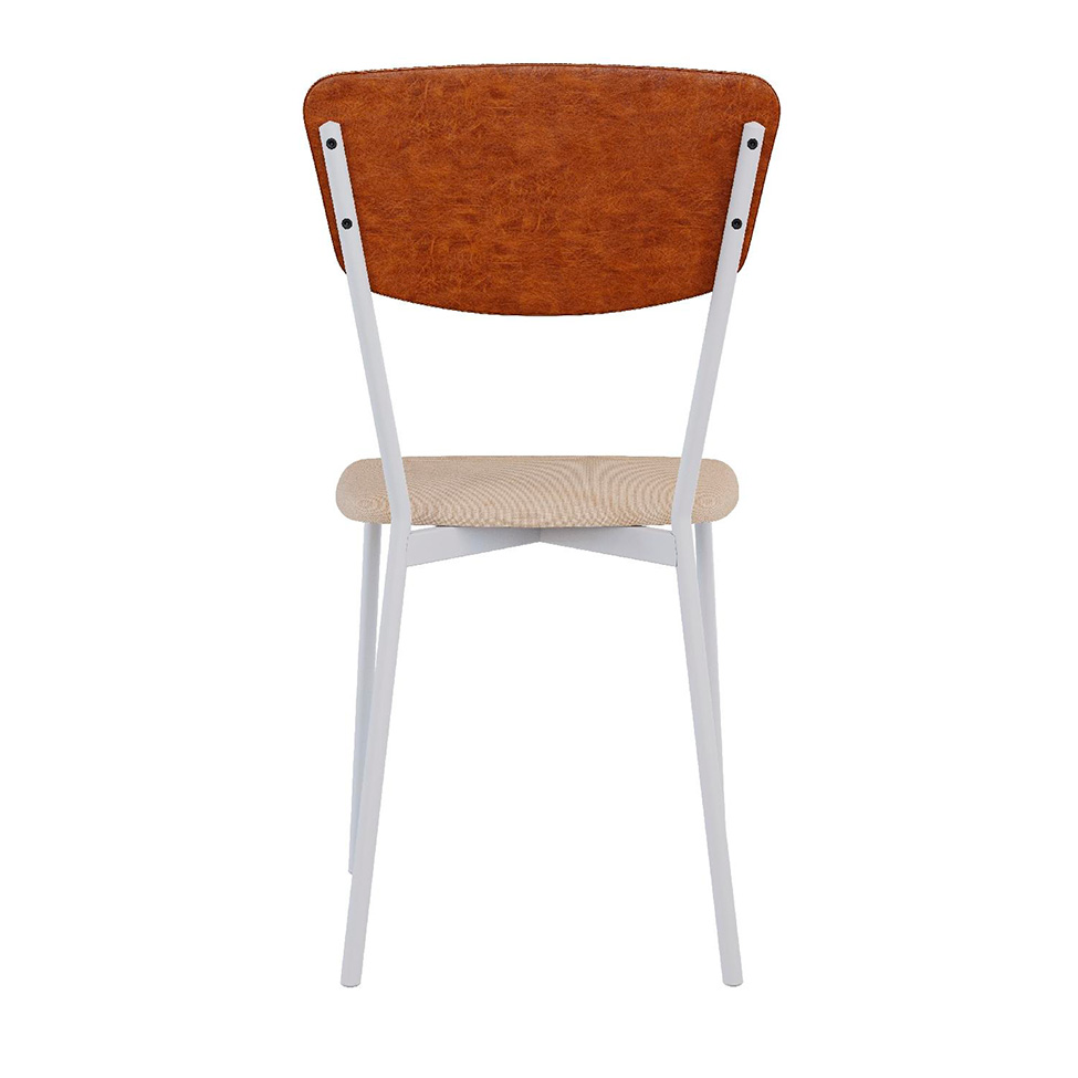 Conjunto com 4 Cadeiras Retrô Poliéster Areia e Caramelo com Branco