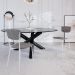 Conjunto com 4 Cadeiras Retrô Poliéster Prata e Branco