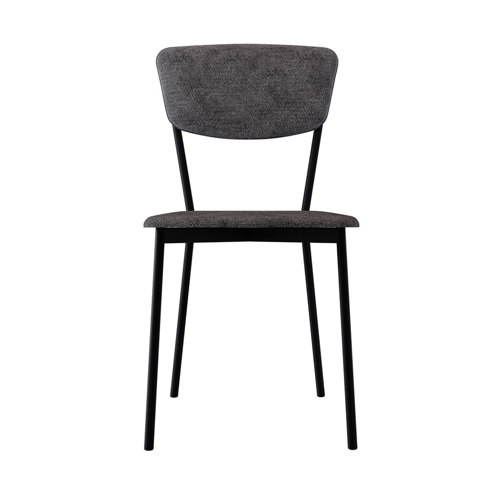 Conjunto com 4 Cadeiras Retrô Poliéster Prata e Preto