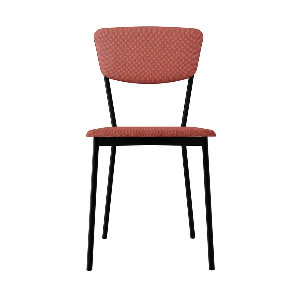 Conjunto com 4 Cadeiras Retrô Poliéster Rosa e Preto