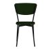 Conjunto com 4 Cadeiras Retrô Poliéster Verde Musgo e Preto