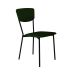 Conjunto com 4 Cadeiras Retrô Poliéster Verde Musgo e Preto