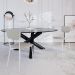 Conjunto com 4 Cadeiras Retrô Revestimento Sintético Cinza Claro e Branco