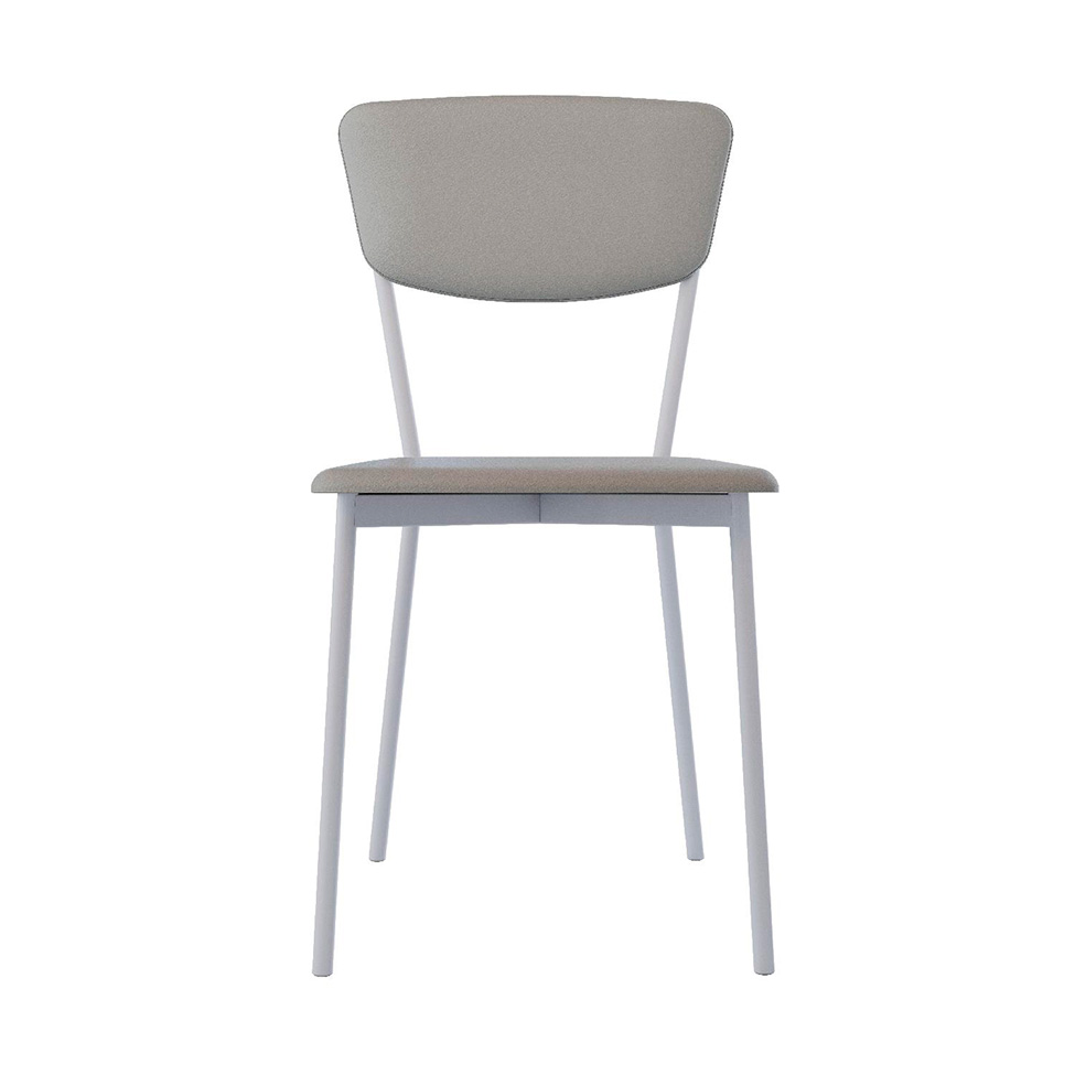 Conjunto com 4 Cadeiras Retrô Revestimento Sintético Cinza Claro e Branco