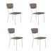Conjunto com 4 Cadeiras Retrô Revestimento Sintético Cinza e Branco