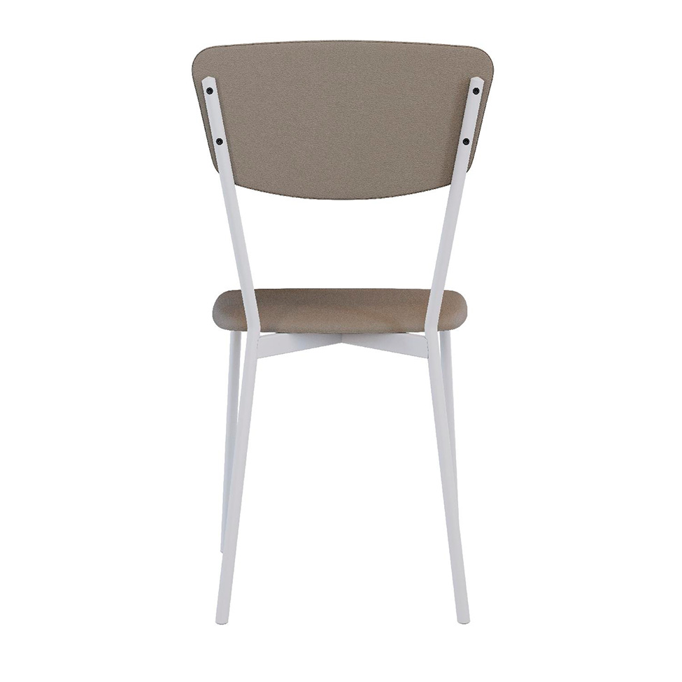 Conjunto com 4 Cadeiras Retrô Revestimento Sintético Cinza e Branco