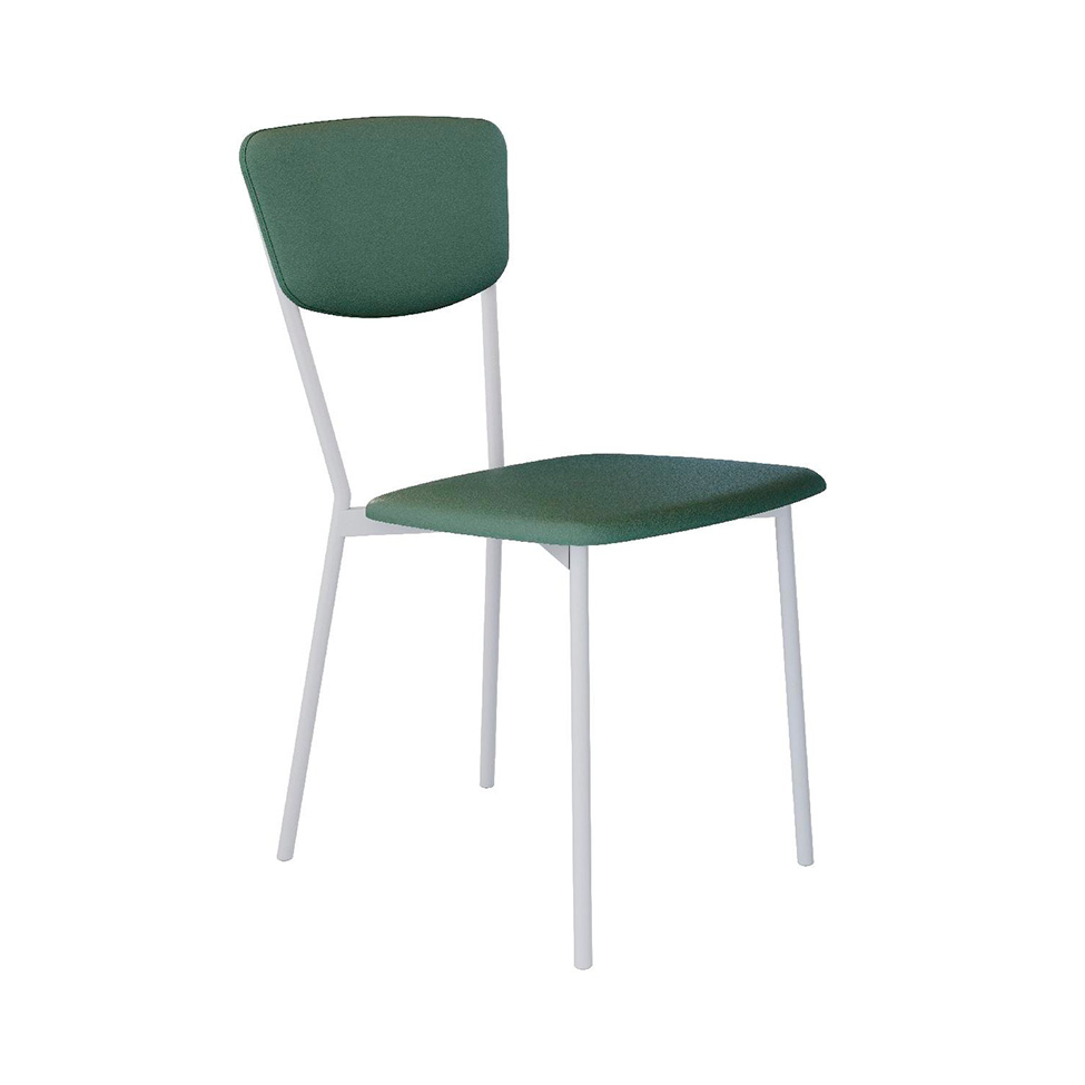 Conjunto com 4 Cadeiras Retrô Revestimento Sintético Verde e Branco