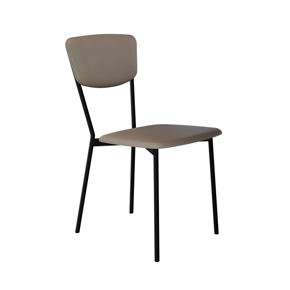 Conjunto com 4 Cadeiras Retrô Revestivemento Sintético Cinza e Preto