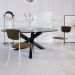 Conjunto com 4 Cadeiras Retrô Veludo Marrom e Branco