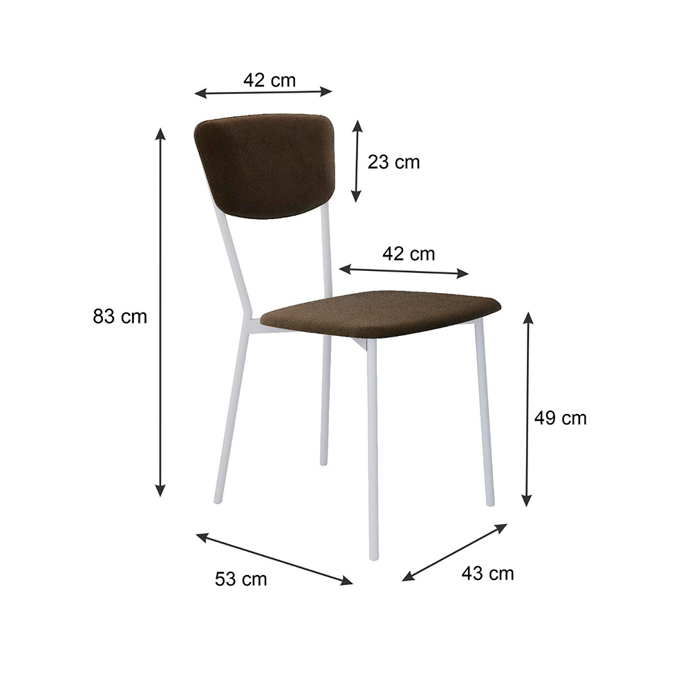 Conjunto com 4 Cadeiras Retrô Veludo Marrom e Branco