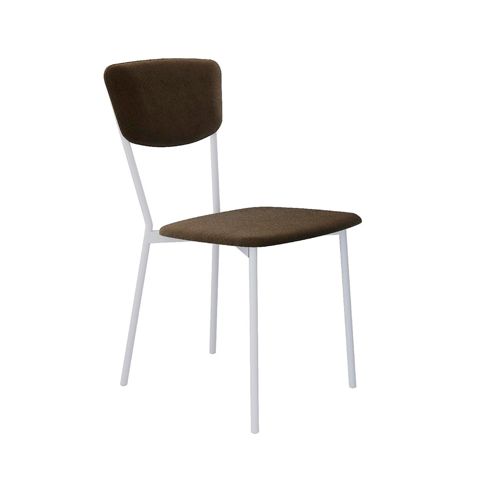Conjunto com 4 Cadeiras Retrô Veludo Marrom e Branco