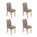 Conjunto com 4 Cadeiras Tessera Suede Bege e Amêndoa