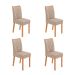 Conjunto com 4 Cadeiras Tessera Veludo Creme e Amêndoa