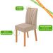 Conjunto com 4 Cadeiras Tessera Veludo Creme e Amêndoa