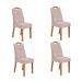 Conjunto com 4 Cadeiras Vênus Bouclé Bege e Amêndoa