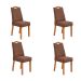 Conjunto com 4 Cadeiras Vênus Revestimento Sintético Avelã e Amêndoa