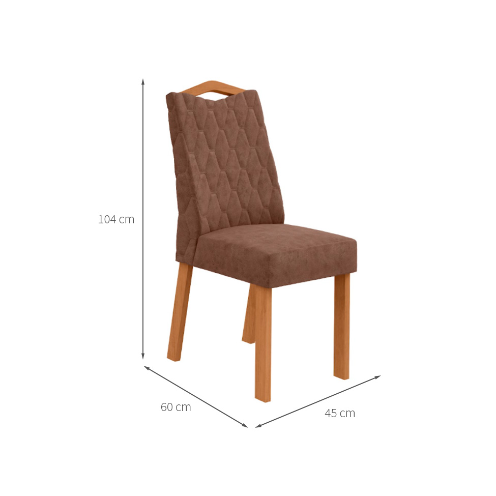 Conjunto com 4 Cadeiras Vênus Revestimento Sintético Avelã e Amêndoa