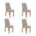 Conjunto com 4 Cadeiras Vênus Veludo Capuccino e Amêndoa