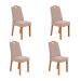 Conjunto com 4 Cadeiras Vênus Veludo Creme e Amêndoa