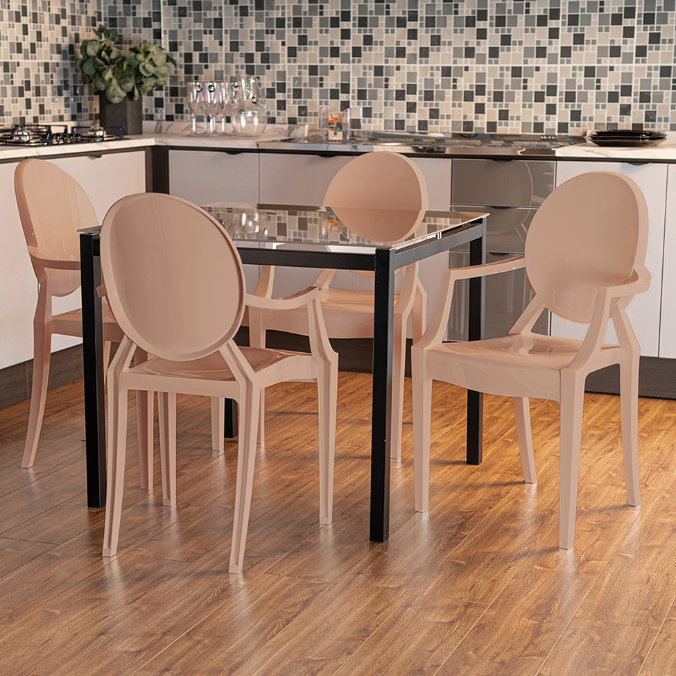 Conjunto com 4 Cadeiras Wind Plus Capuccino