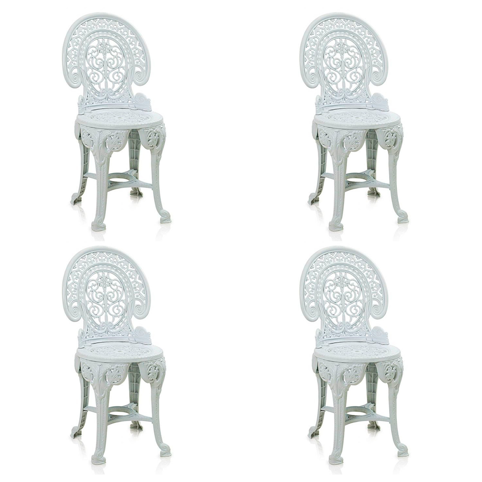 Conjunto com 4 Cadeiras de Plástico Colonial Branco